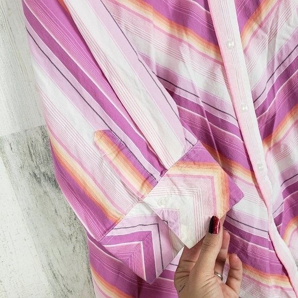 Lane Bryant colorful striped button down 18/20 - Picture 7 of 8